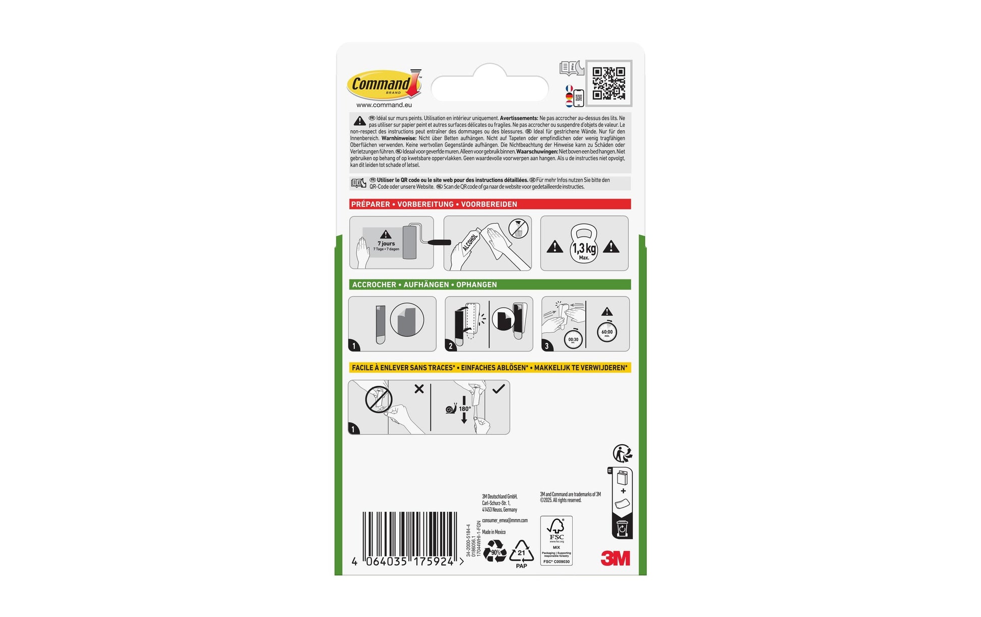 Command Haken – Kunststoff – Weiss – 1,3 kg
