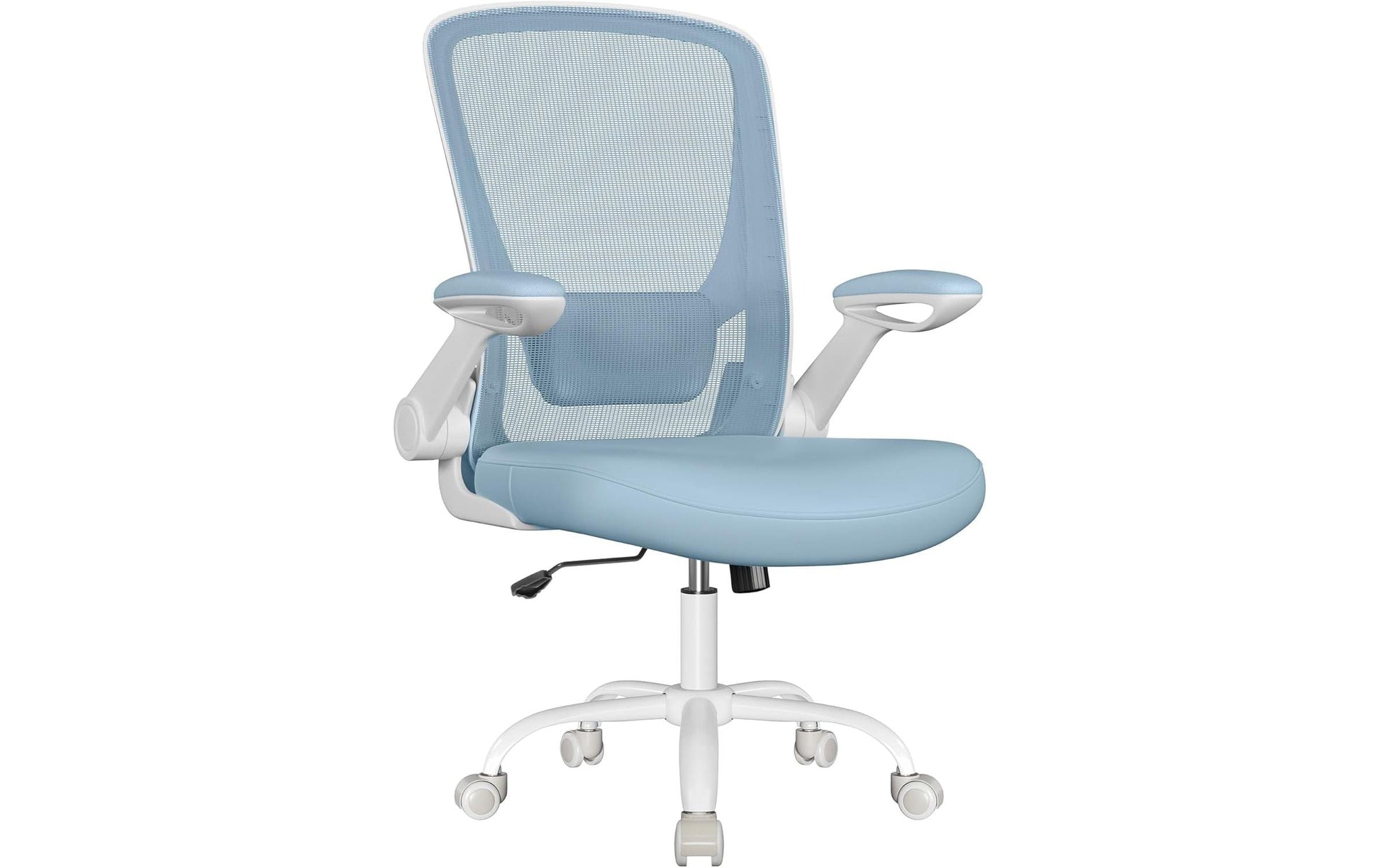 Songmics OBN037Q01 Bürostuhl – Netzrücken – Hellblau, mit Armlehnen, Sitzhöhe 46–54 cm, bis 120 kg