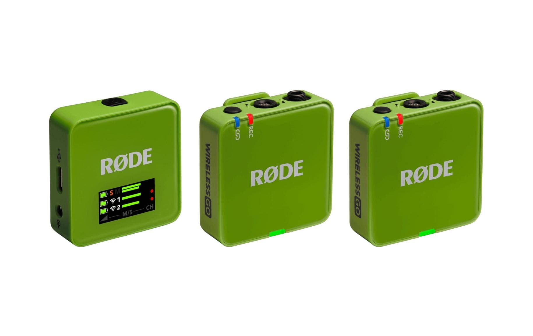 RØDE Wireless GO III Lavaliermikrofon 2er-Set – 3,5 mm Klinke, Kabellos, Omnidirektional, 260 m Reichweite, Grün