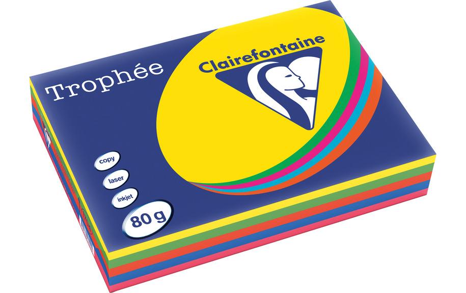 Clairefontaine Kopierpapier – A4, 80 g/m², pastell sortiert – für Inkjet/Laser/Kopierer – FSC – 500 Blatt