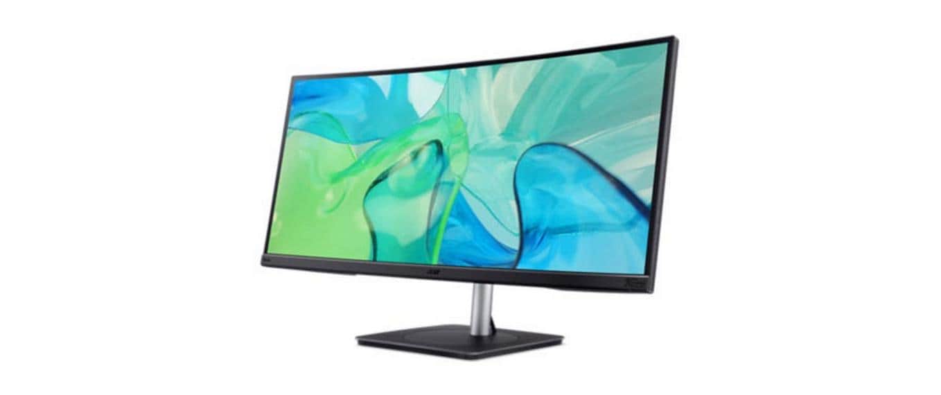 Acer Vero CB3 – Monitor, 34" 3440 × 1440 (UWQHD), IPS, 60 Hz, 300 cd/m², Gebogen, Adaptive Sync, Schwarz