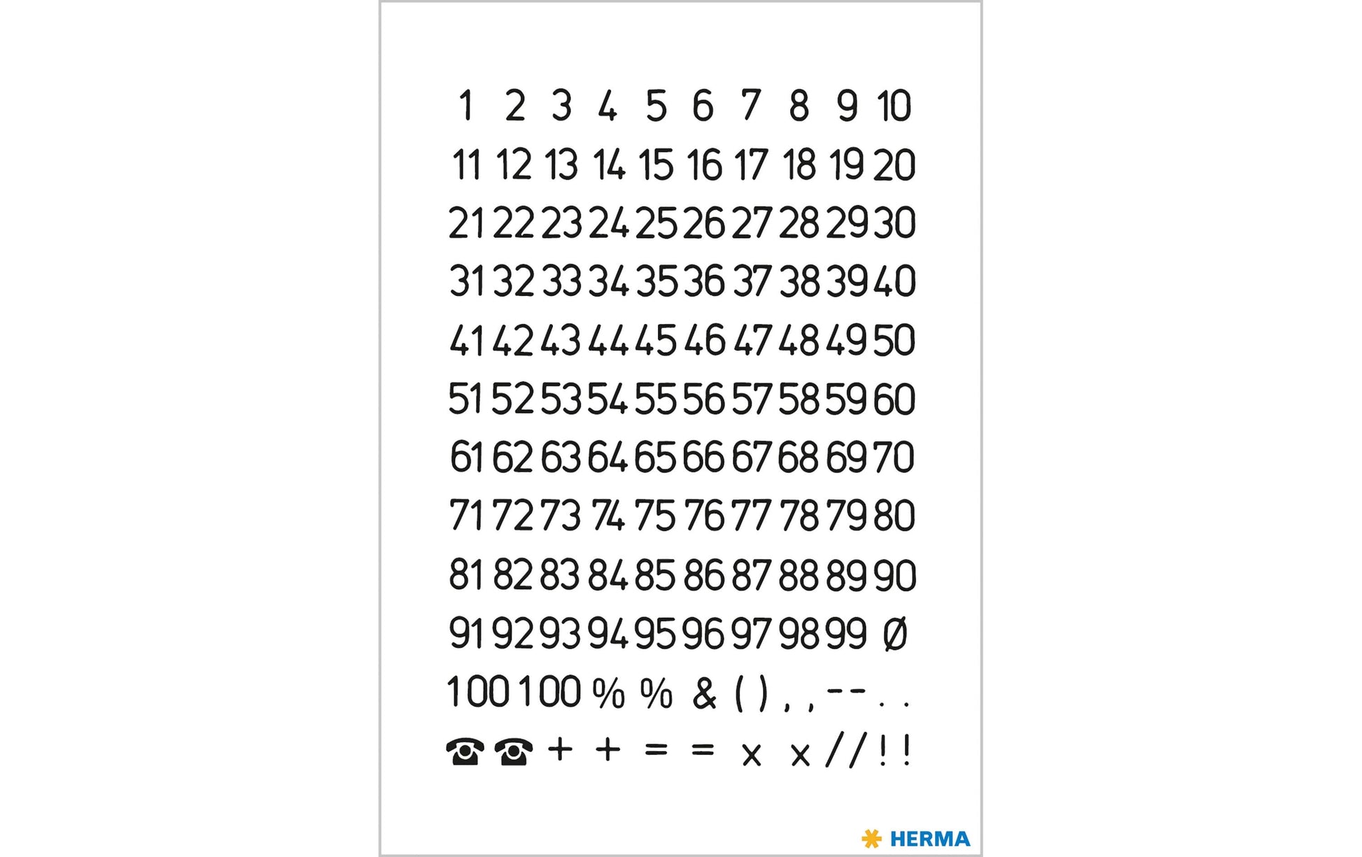 HERMA Vario Buchstaben Aufkleber – Bogen 84 × 120 mm, Höhe 5 mm, Folie, Schwarz – 2 Stk