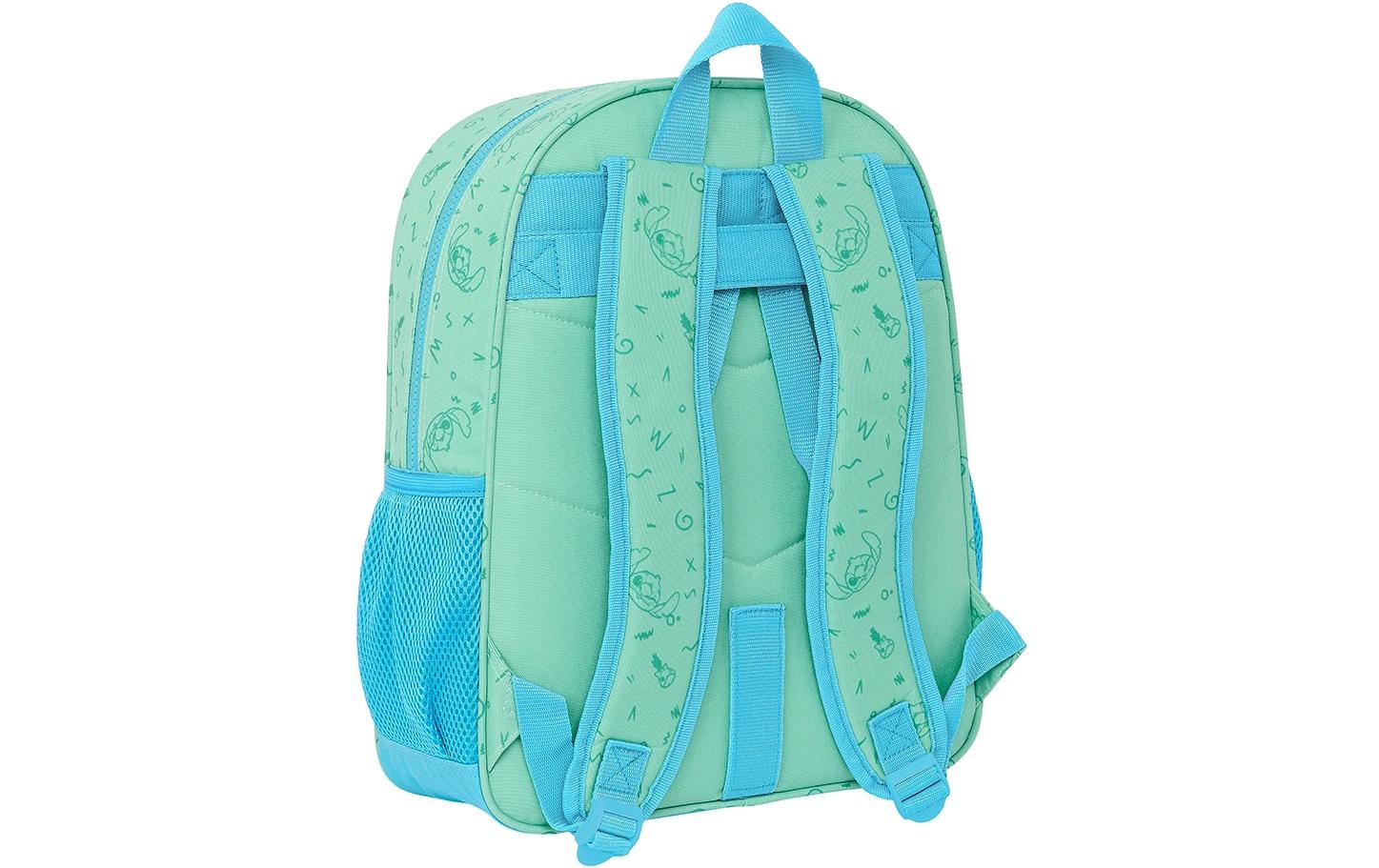 Safta Schulrucksack Stitch Aloha – 15 l, höhenverstellbar, gepolstert – Blau, 320 × 380 × 120 mm