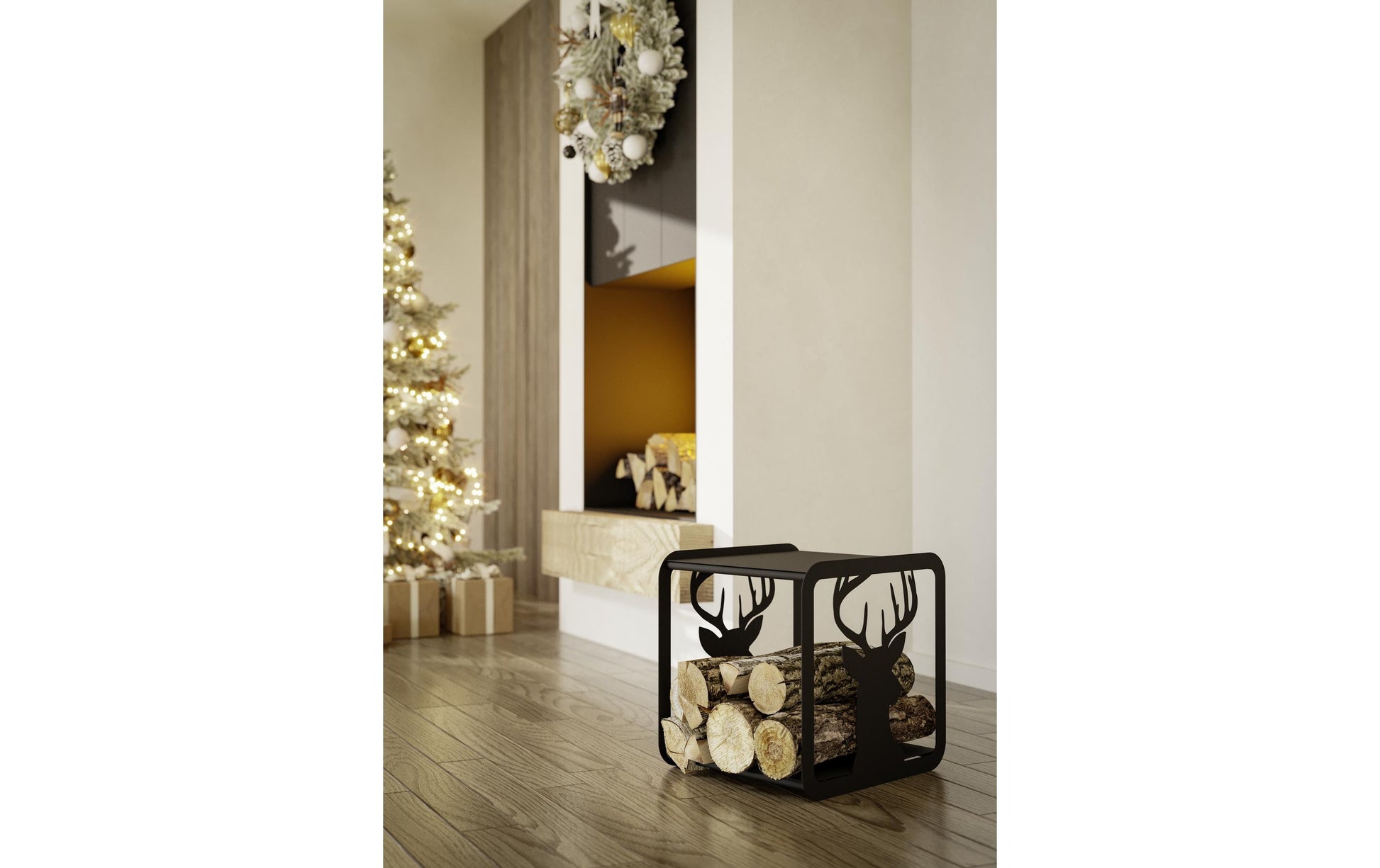 Eglo Sacol Kaminholzregal – Metall – 400 × 400 × 350 mm – für Aussen