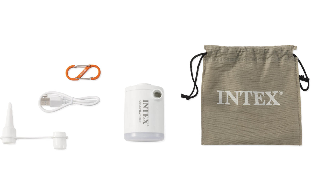 Intex Luftpumpe Quick-Fill USB200 – USB, wiederaufladbar, mit Lampe, 3,5 V, 2000 mAh (Ni-MH) – weiss