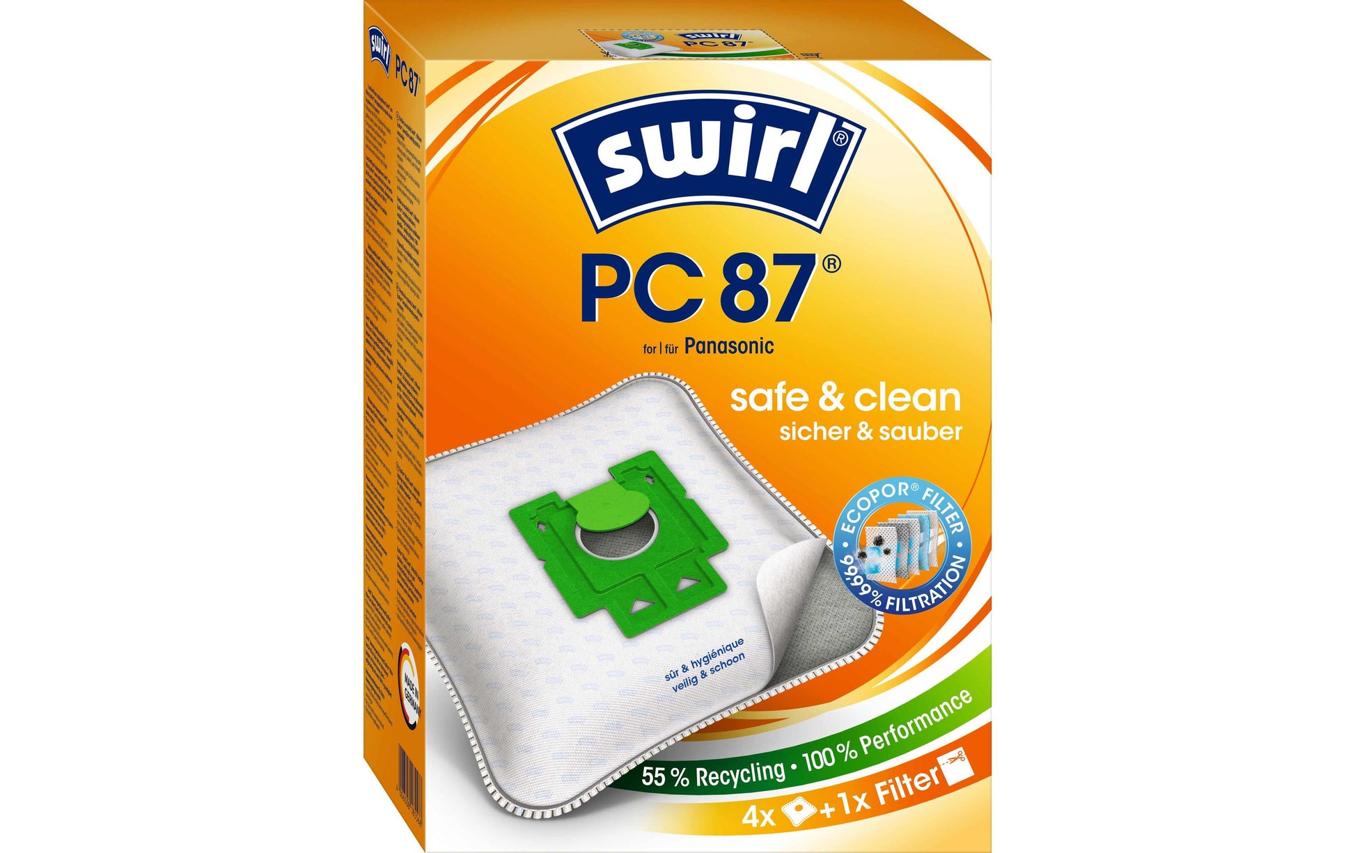 Swirl Staubbeutel PC 87 – für Panasonic MC-E/MC-CG-Modelle und andere