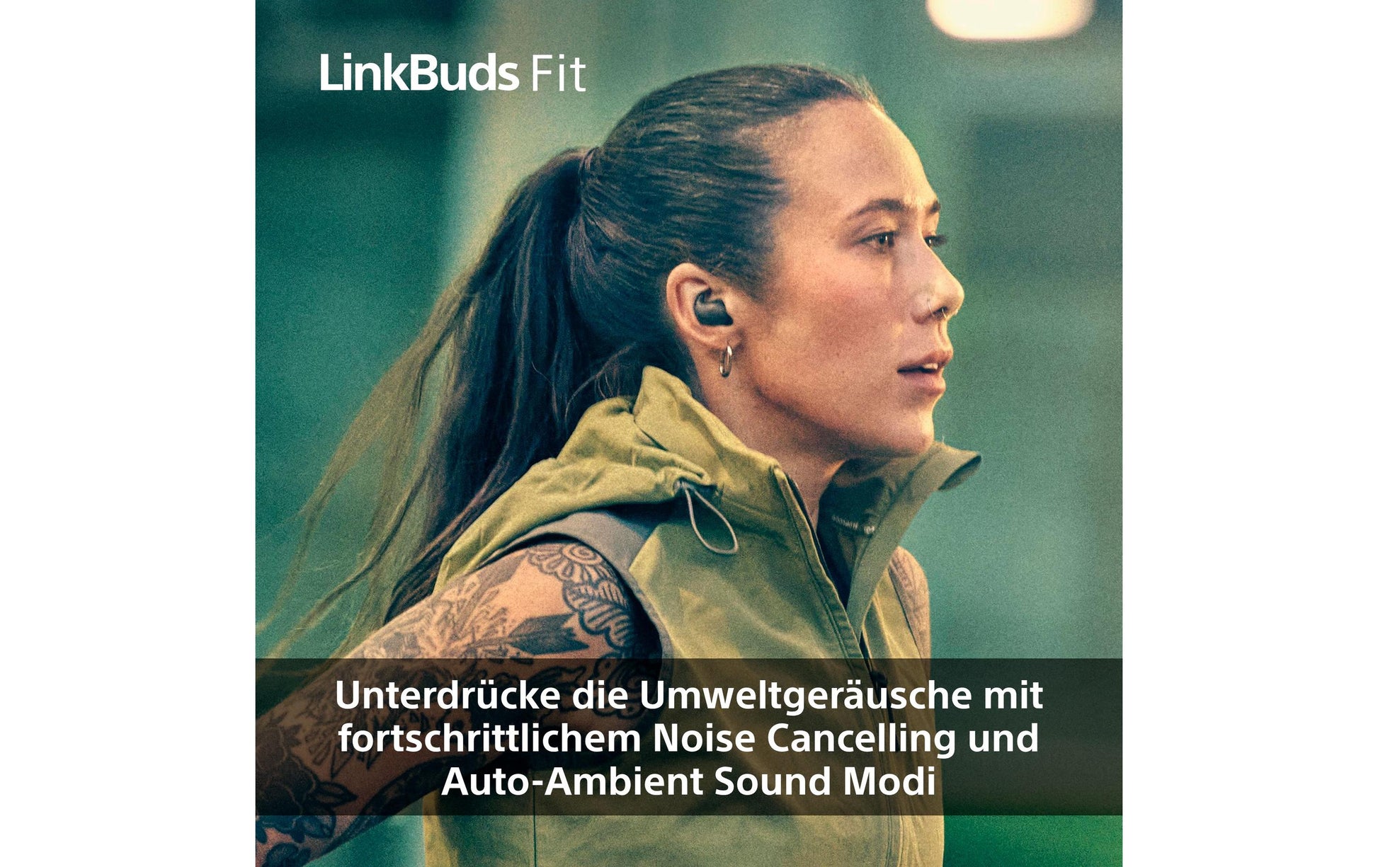 Sony LinkBuds Fit WF-LS910 TWS In-Ear – ANC, mit Ladecase, Grün, BT 5.3