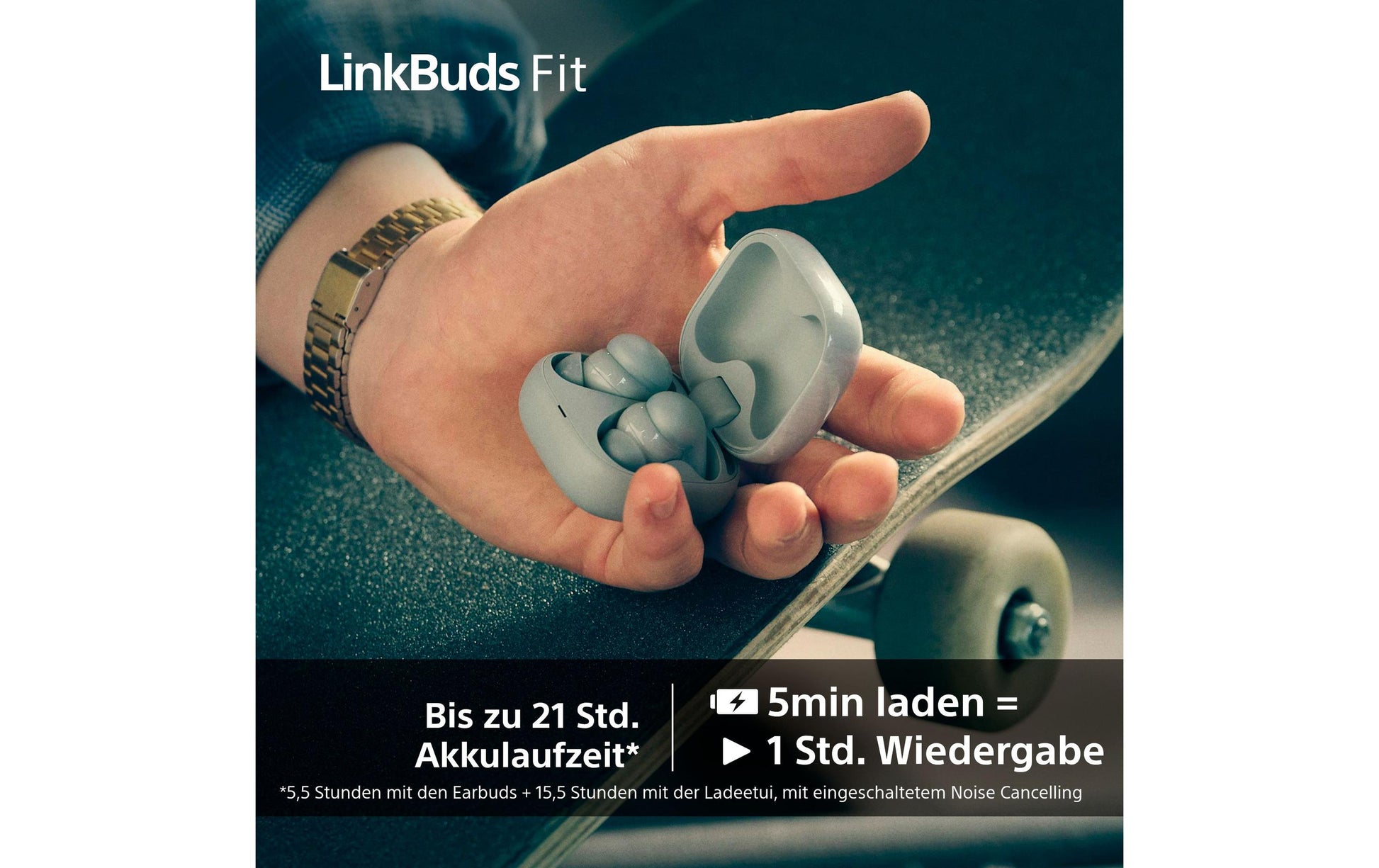 Sony LinkBuds Fit WF-LS910 TWS In-Ear – ANC, mit Ladecase, Weiss, BT 5.3