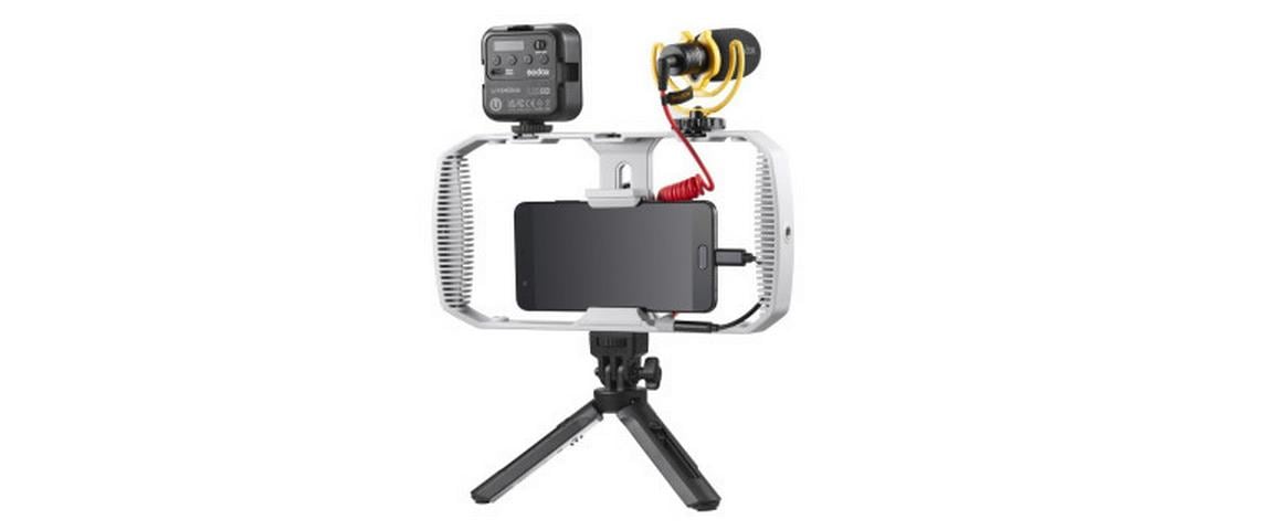 Godox VK1-UC – Foto-/Video-Griff – Vlogging-Kit, Weiss