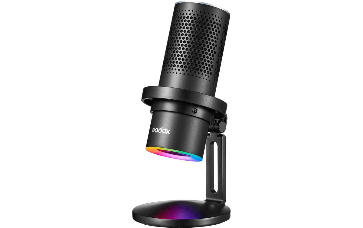 Godox EM68X – Tischmikrofon – USB-C/3,5 mm Klinke, Umschaltbar (Acht/Omnidirektional/Niere) – Schwarz