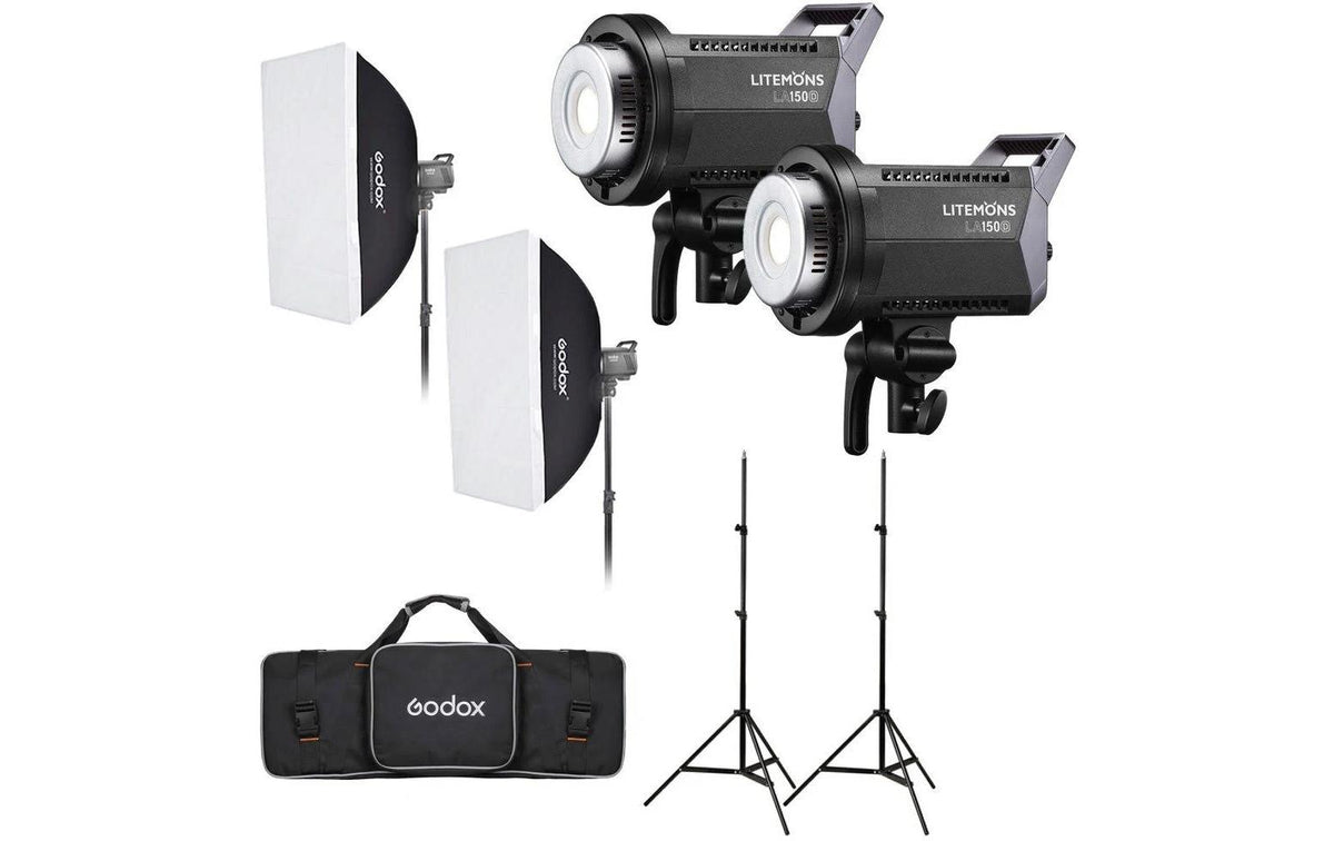 Godox Litemons LA150D Streaming-Licht – 5600 K, dimmbar, 84800 Lux, 205 × 215 × 145 mm – Weiss