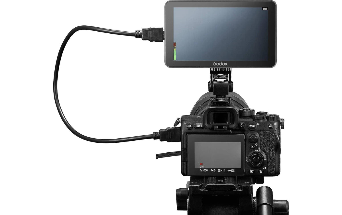 Godox GM6S Kameramonitor – 5,5" 4K, HDMI, USB-C – 7,2 V – 87 × 145 mm, 273 g