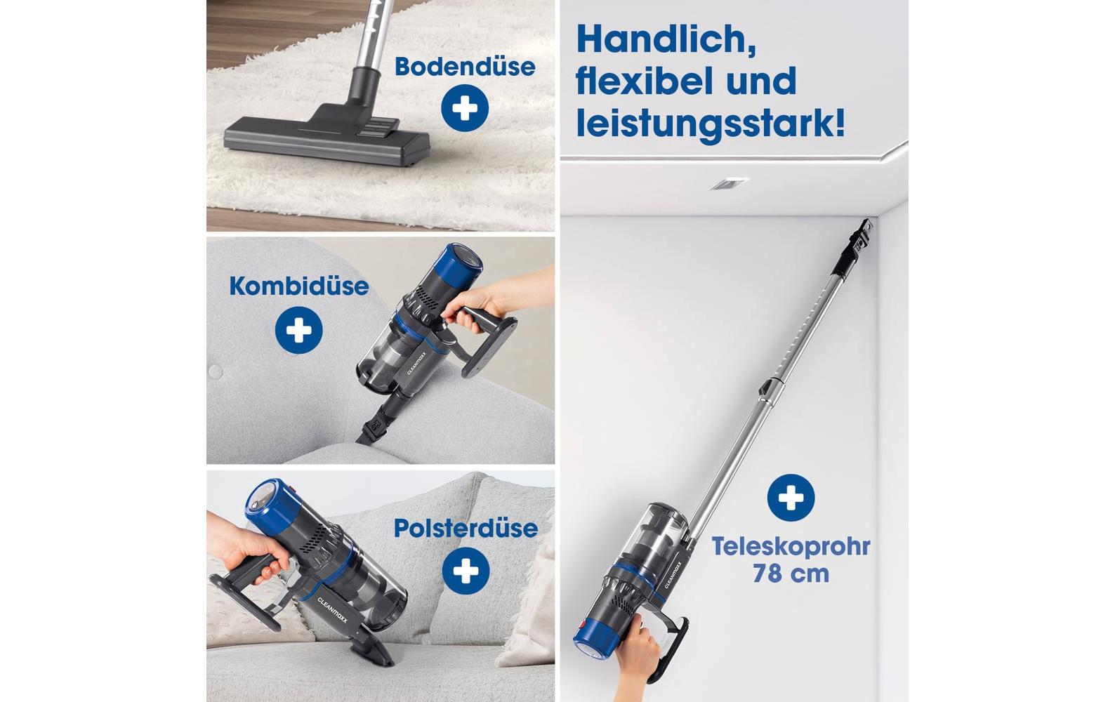 Cleanmaxx Staubsauger – 2000 mAh, 0,8 l, Akkubetrieb, 22 V