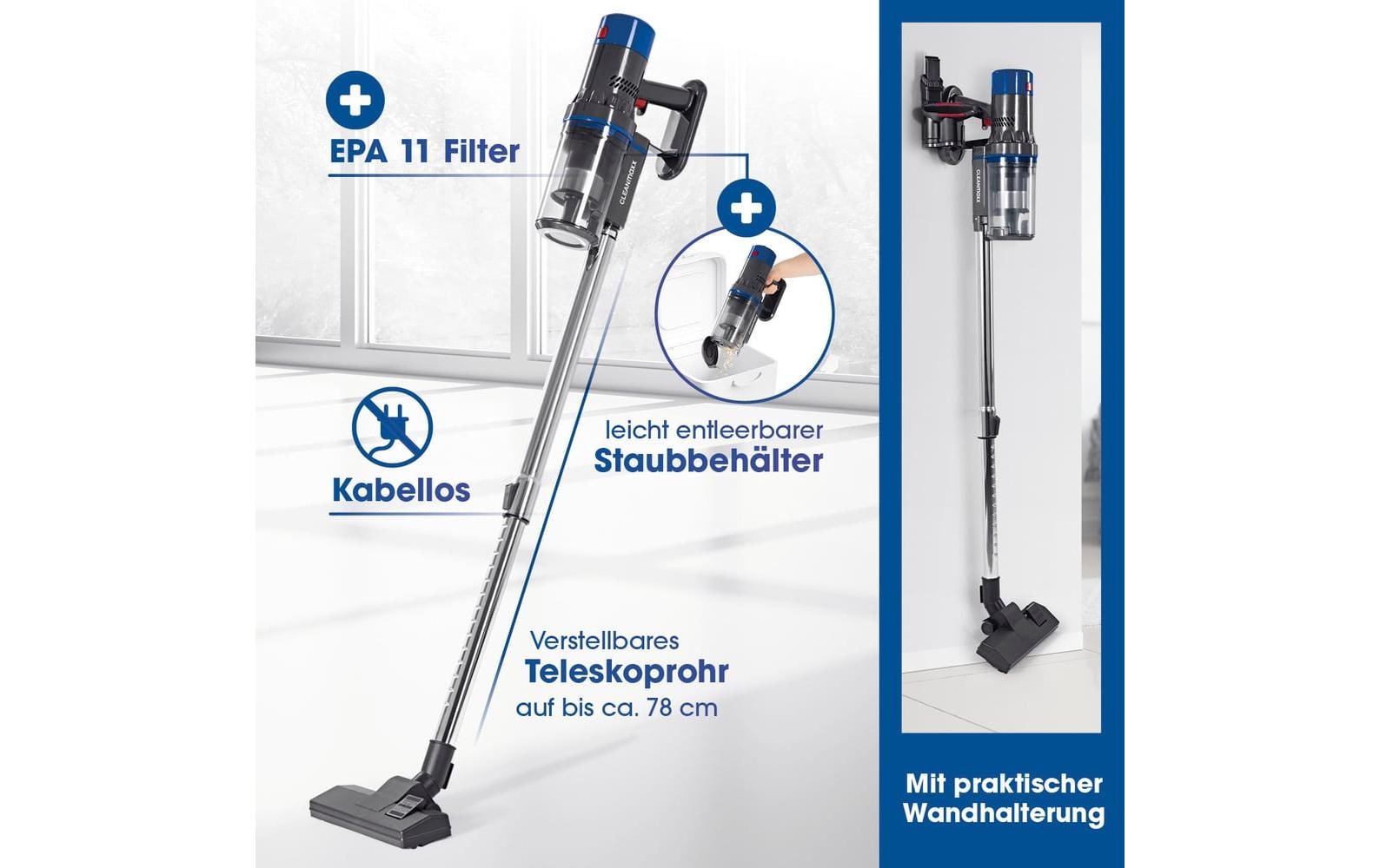 Cleanmaxx Staubsauger – 2000 mAh, 0,8 l, Akkubetrieb, 22 V