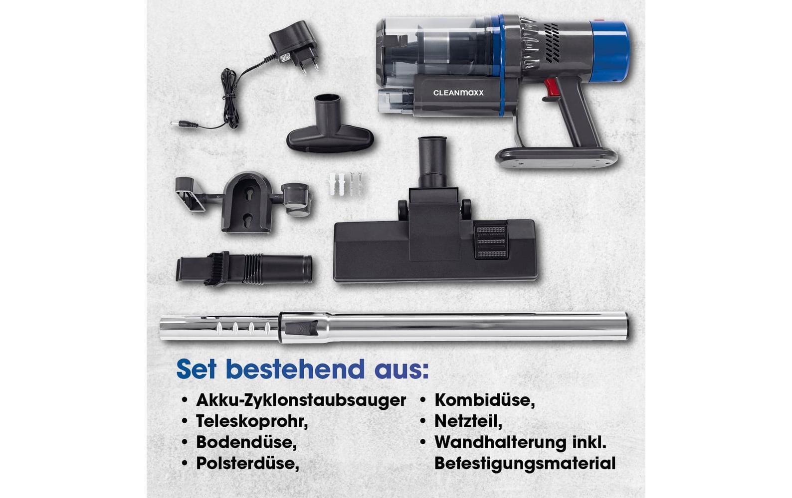 Cleanmaxx Staubsauger – 0,8 l, Akkubetrieb, 22,2 V
