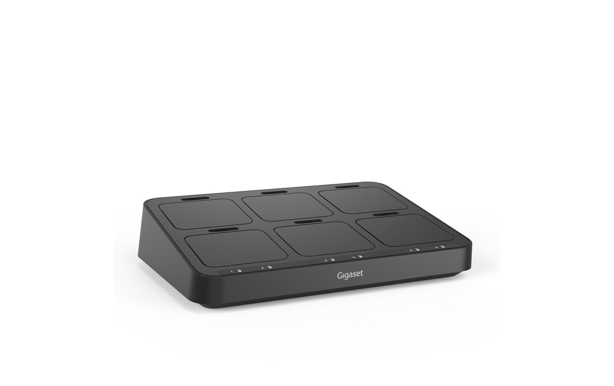 Gigaset Pro 6-fach Ladestation – Ladeschale, für S7xxH/R7xxH/SLxxH, schwarz