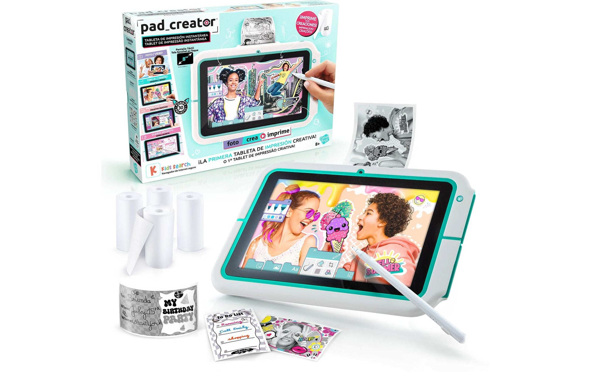 Canal Toys Instant Print Pad Creator – 8", 32 GB, Wi‑Fi, Mehrfarbig