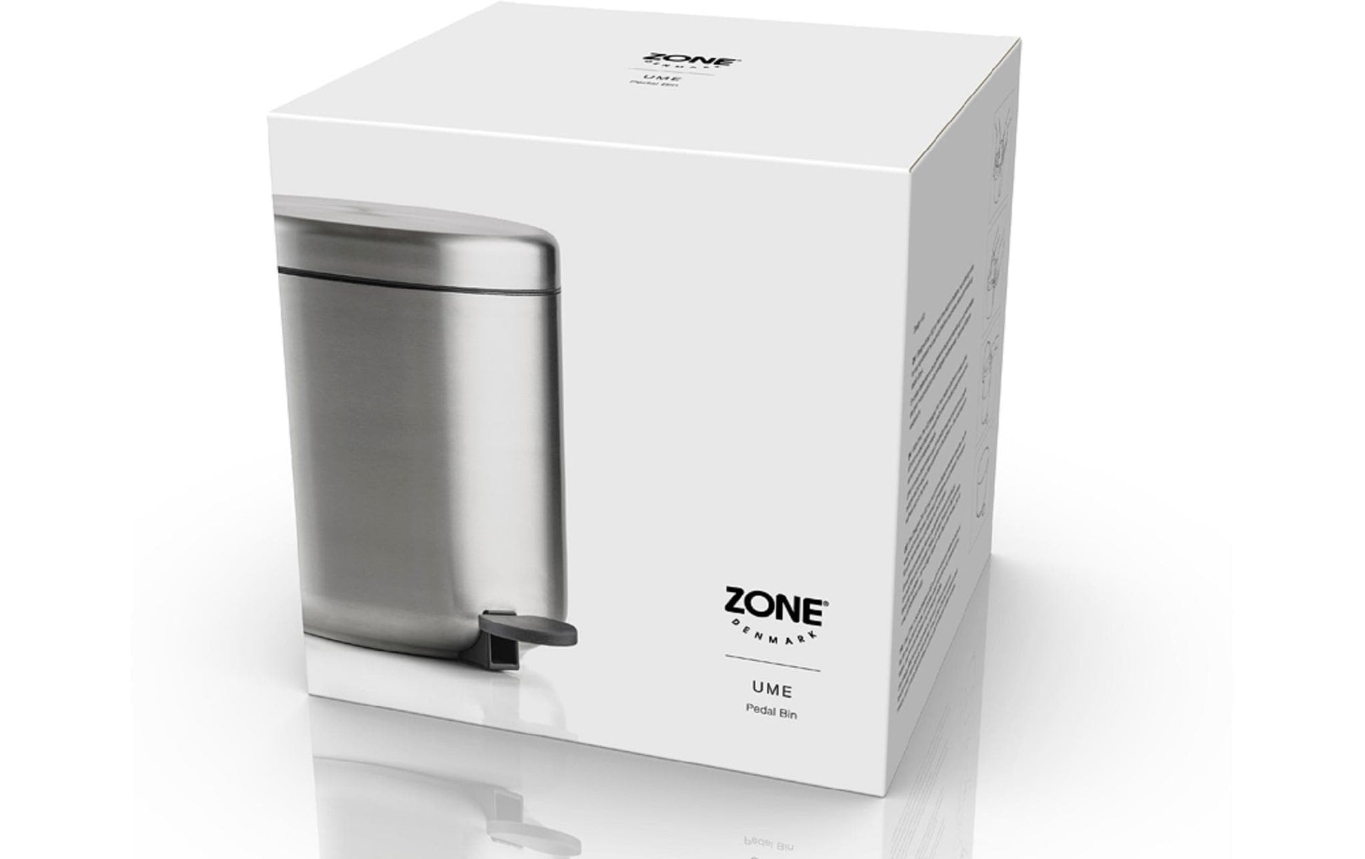 Zone Denmark Ume Papierkorb – 4 l – Stahl, Silber – Ø 195 × H 220 mm