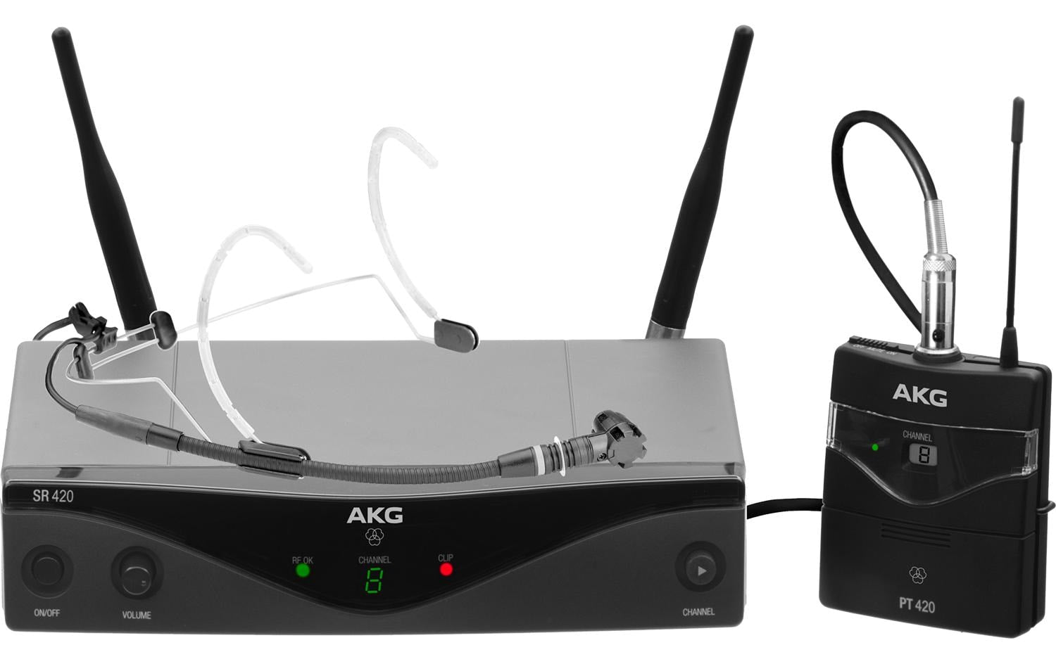 AKG WMS420 Voice Set A Mikrofon-Kit – Mini XLR, 6,3 mm Klinke, XLR, Kabellos, Niere