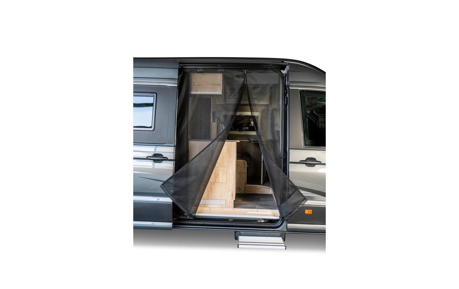 VanQuito Auto-Moskitonetz, Magnetreissverschluss – für VW (Beifahrerseite rechts) – Schwarz – Glasfaser/PVC