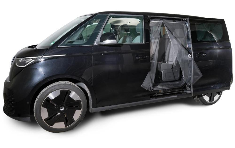 VanQuito Fliegengitter Tür – Schwarz – Fiberglas – für VW (Fahrertür links)