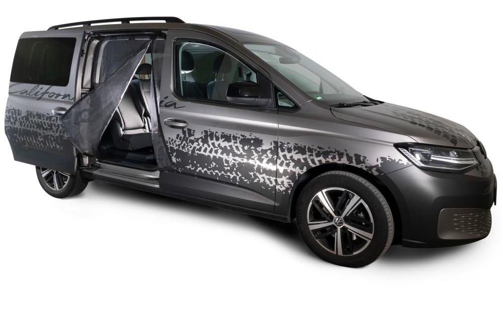 VanQuito Schiebetüren-Moskitonetz mit Reissverschluss – für VW (Beifahrerseite rechts) – Schwarz, Feinmaschig