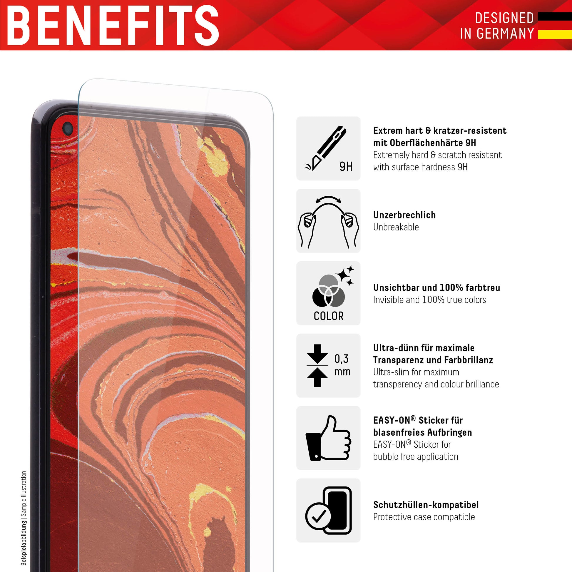 Displex Displayschutz (Panzerglas), 9H – für Redmi Note 11 Pro (5G)