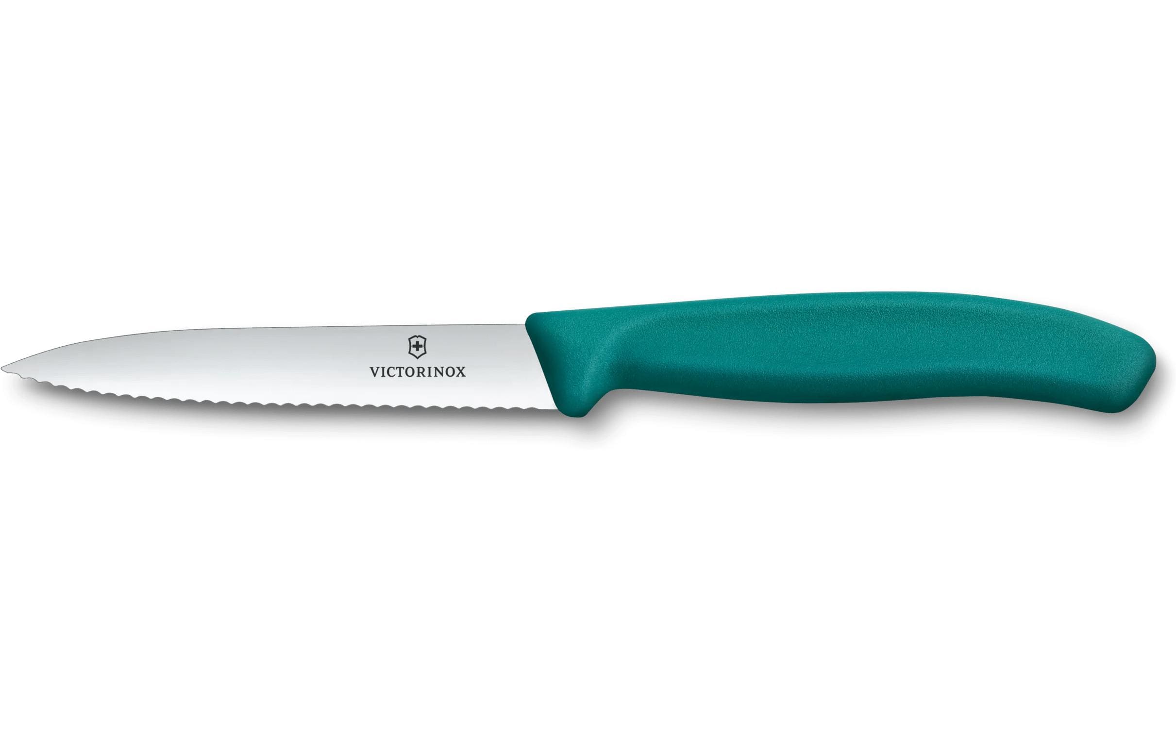 Victorinox Gemüsemesser 10 cm, Edelstahl, Wellenschliff, Polypropylen (PP), Grün