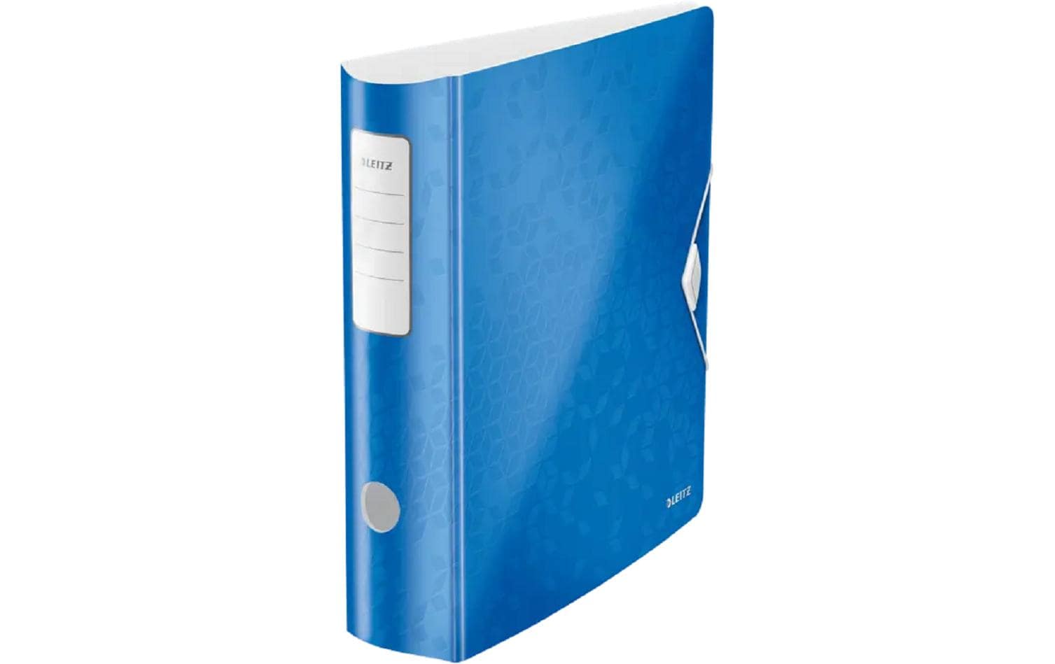 Leitz Ordner – A4 hoch – 2-Ring Hebelmechanik, Rücken 80 mm – blau, mit Niederhalter, mit Griffloch