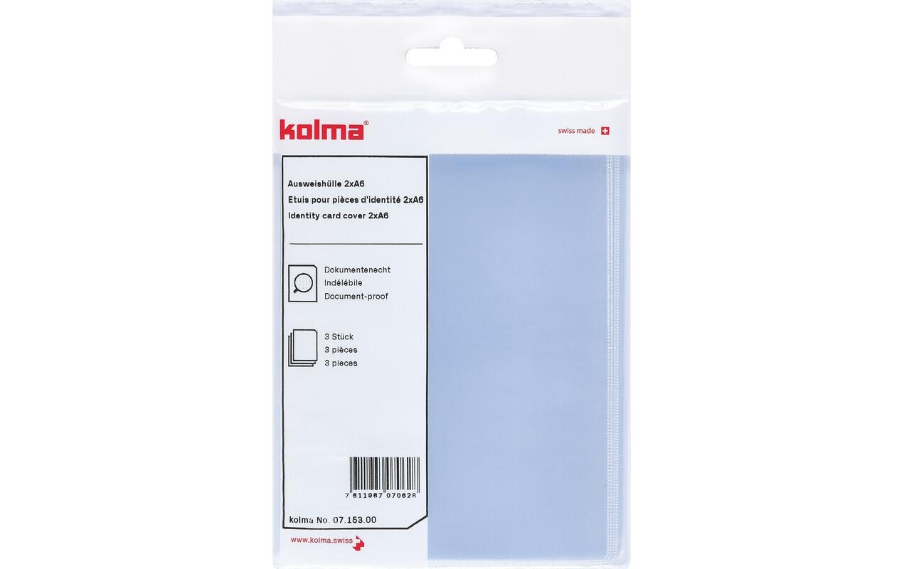 Kolma Dokumentenhülle – für A6-Formate – 105 × 148 mm, Kunststoff, transparent – 3 Stück