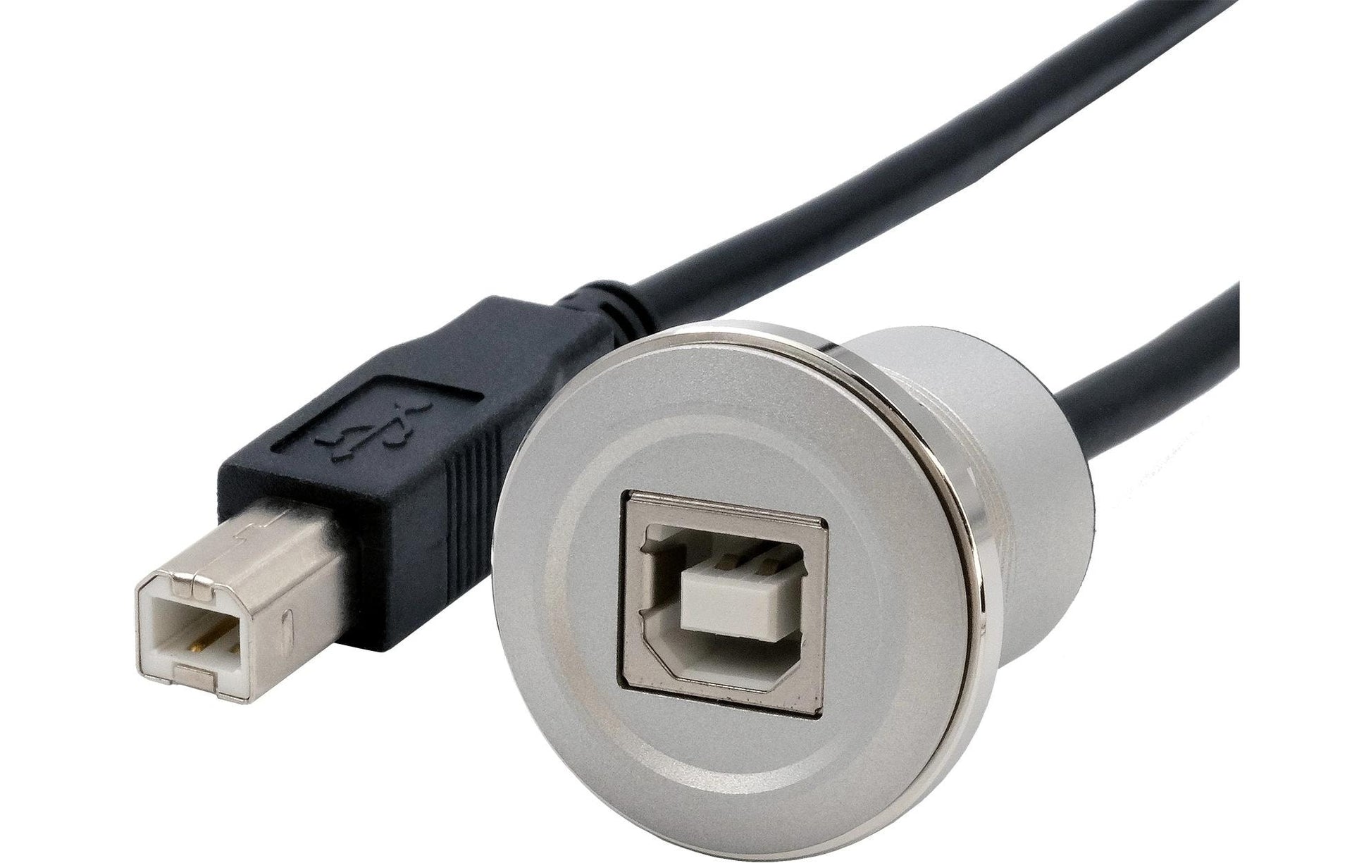 EXSYS USB-Adapter USB-B auf USB-B – USB 2.0 (480 Mbit/s) – Metallverstärkt – Silber