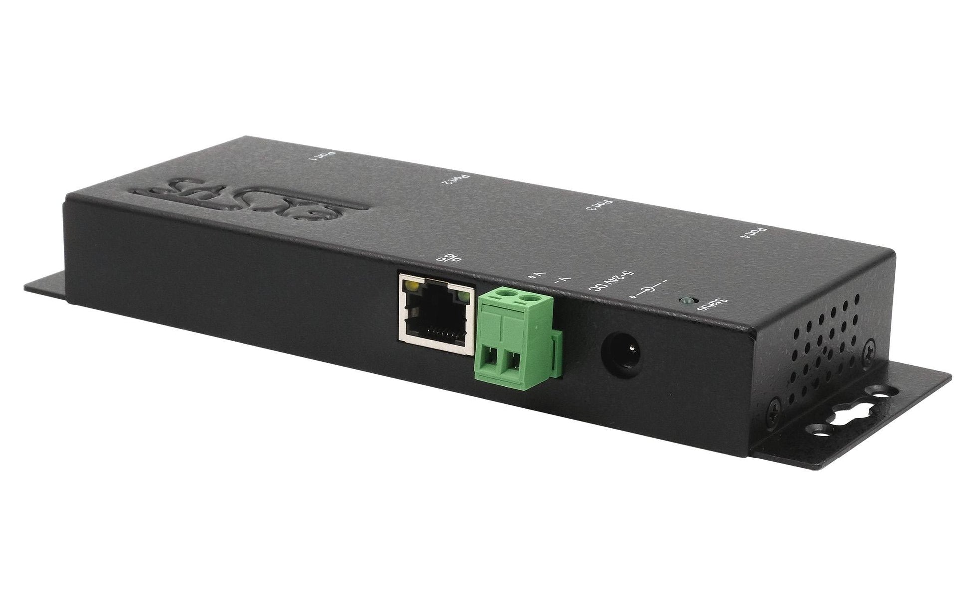 EXSYS EX-6124-2PoE – Seriell-Ethernet Gateway – 1× RJ-45, 4× RS-232/422/485, PoE/PoE+