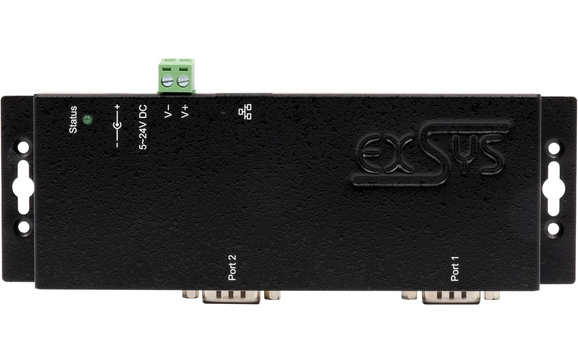 EXSYS EX-6112-2PoE Serieller Geräteserver – Ethernet zu RS-232, 2× RS-232 (9-Pin), PoE, Metallgehäuse