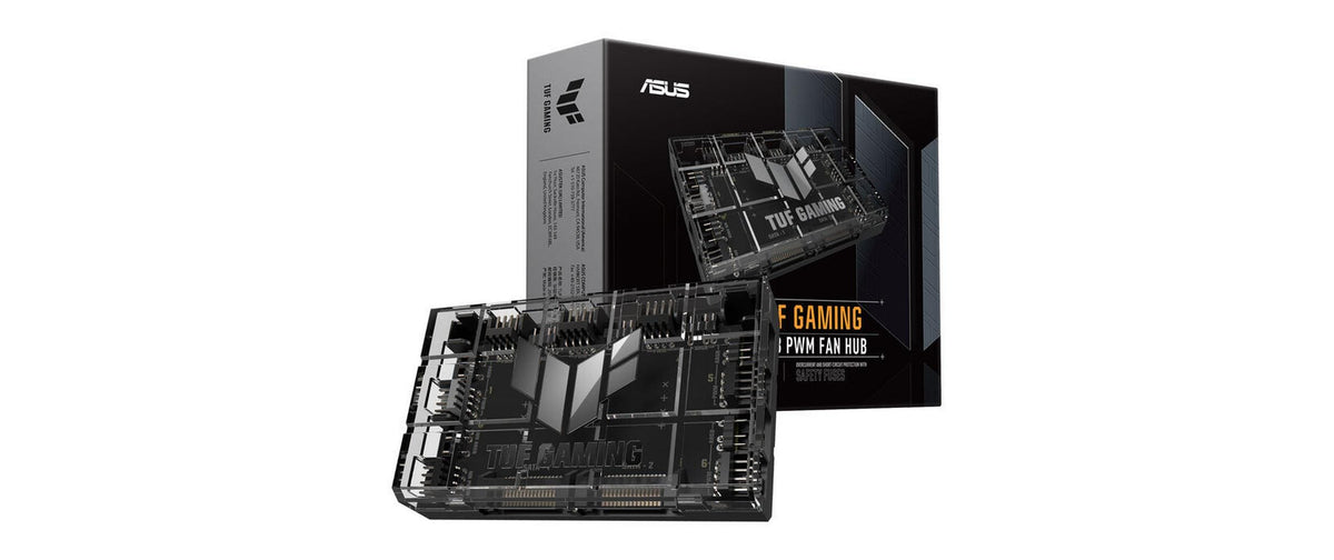ASUS Lüfter-Hub – 6×4-polig, 6×ARGB, SATA, Schwarz, 115×69×17,7 mm