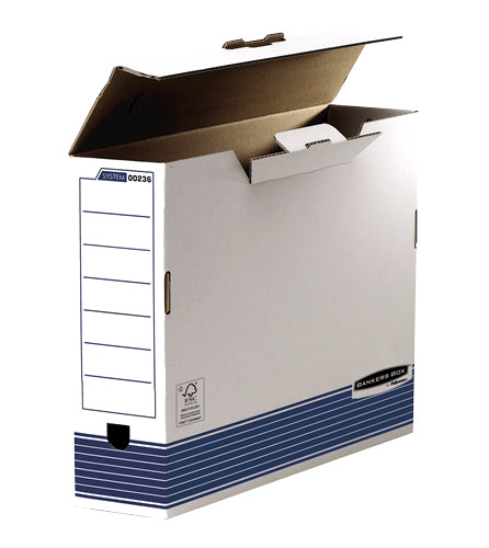 Fellowes Archivschachtel – für A3, B 108 × H 442 × T 331 mm, blau, Papier, 10 Stück