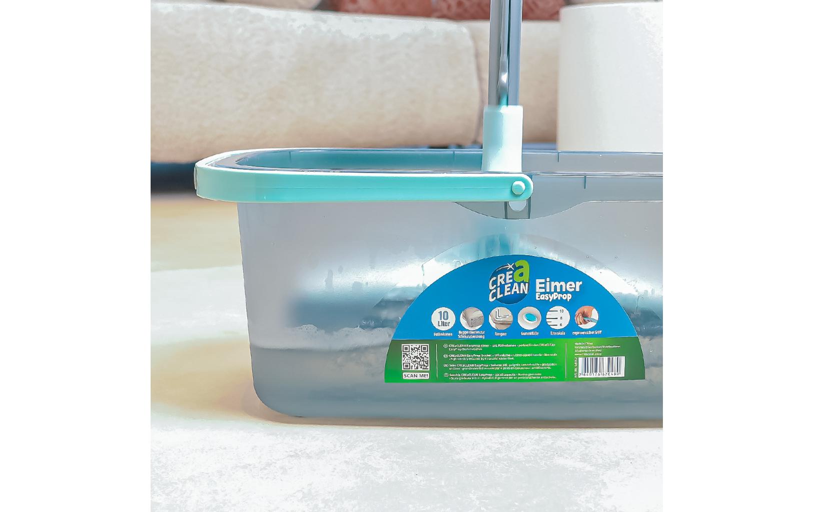 CREaCLEAN Putzeimer – 10 l, PP/TPR, grau
