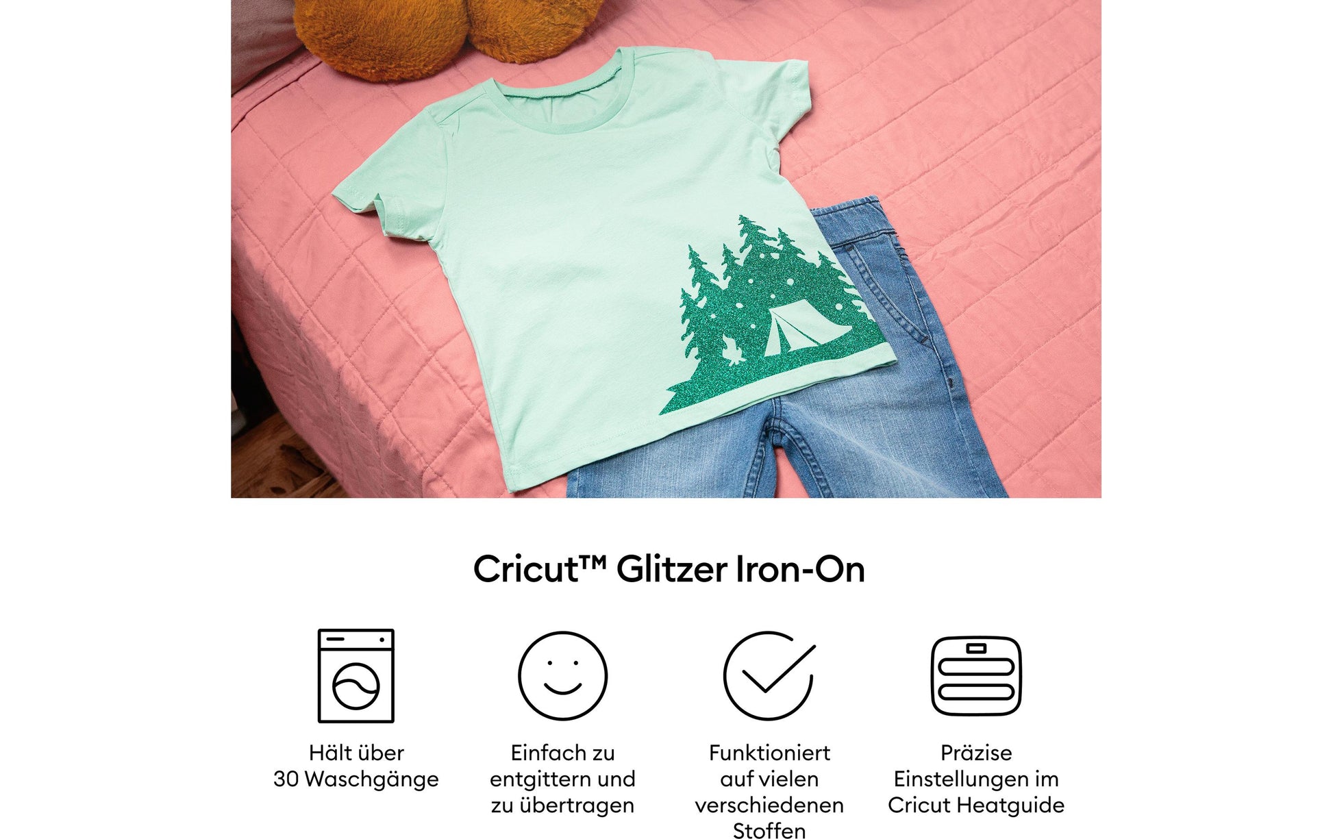 Cricut Aufbügelfolie Starterset – 30,5 × 30,5 cm, Lavendel, Rosa, Silber – für Schneideplotter