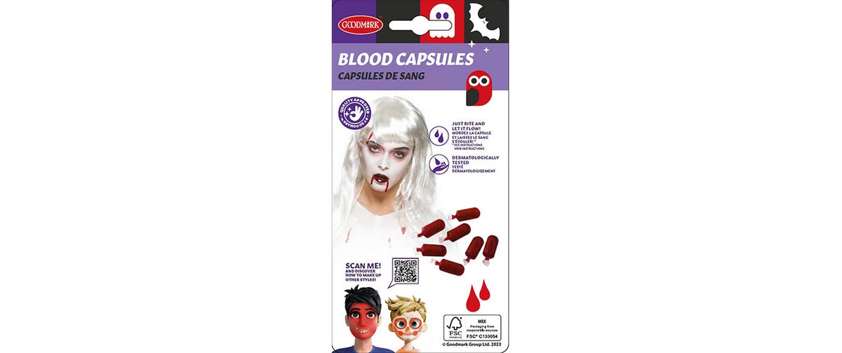 Amscan Kunstblut Kapseln Halloween – Rot – Flüssig