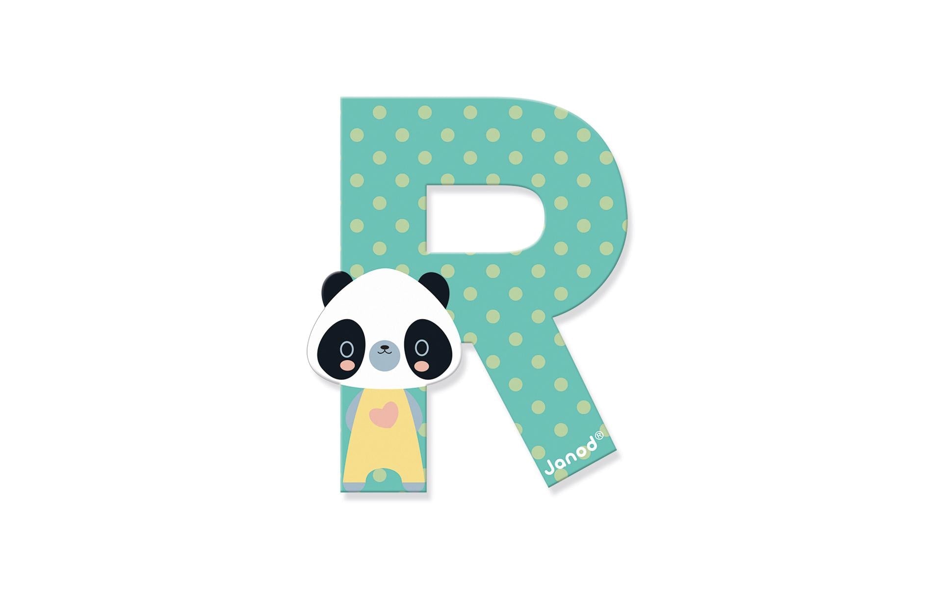 JANOD Pure Buchstabe R – 6 × 7,4 × 0,7 cm – MDF, mint