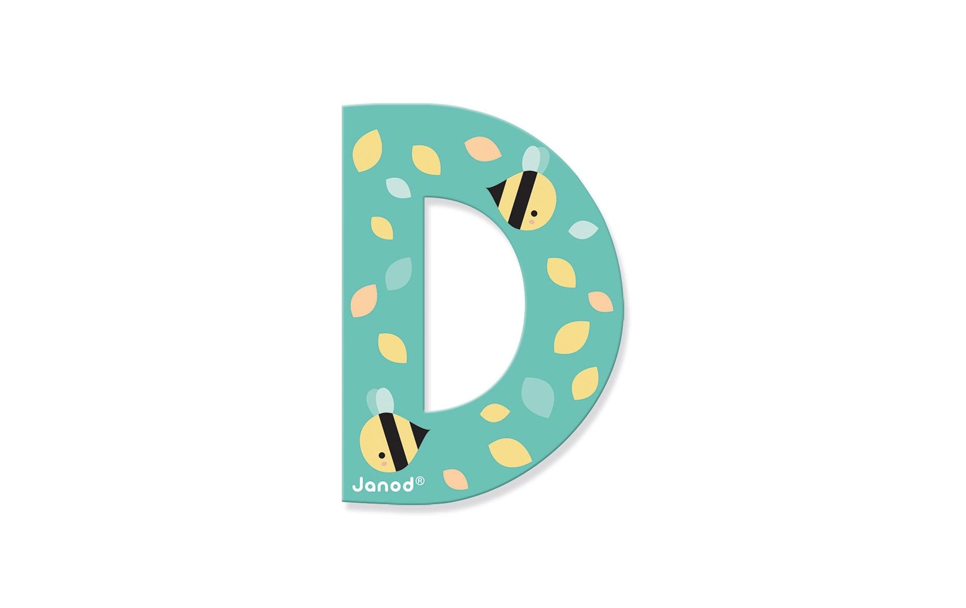 JANOD Pure Buchstabe D – 5,1 × 7,3 × 0,7 cm – MDF, mint