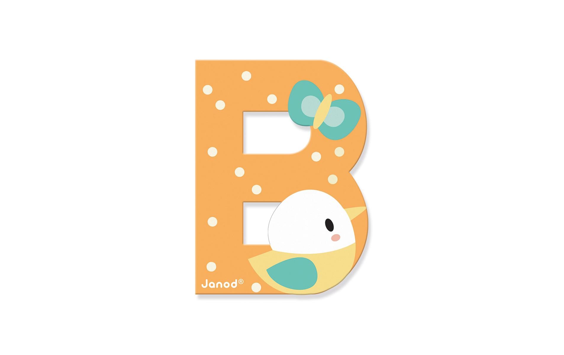 JANOD Buchstabe B – 5,4 × 7,3 × 0,7 cm – MDF, orange