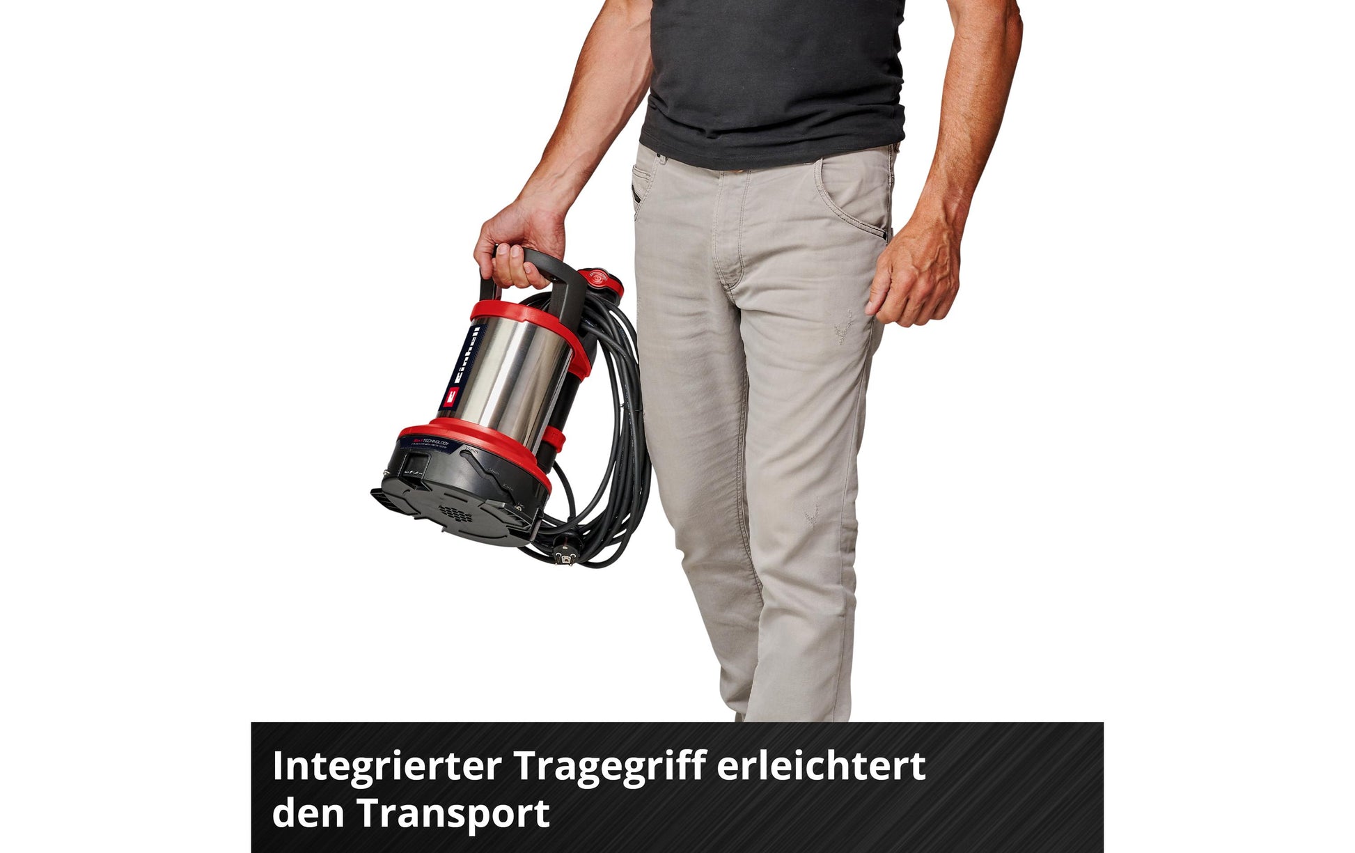 Einhell Schmutzwasserpumpe, 750 W, 9 m Förderhöhe, 18500 l/h, Schmutzgrösse 35 mm
