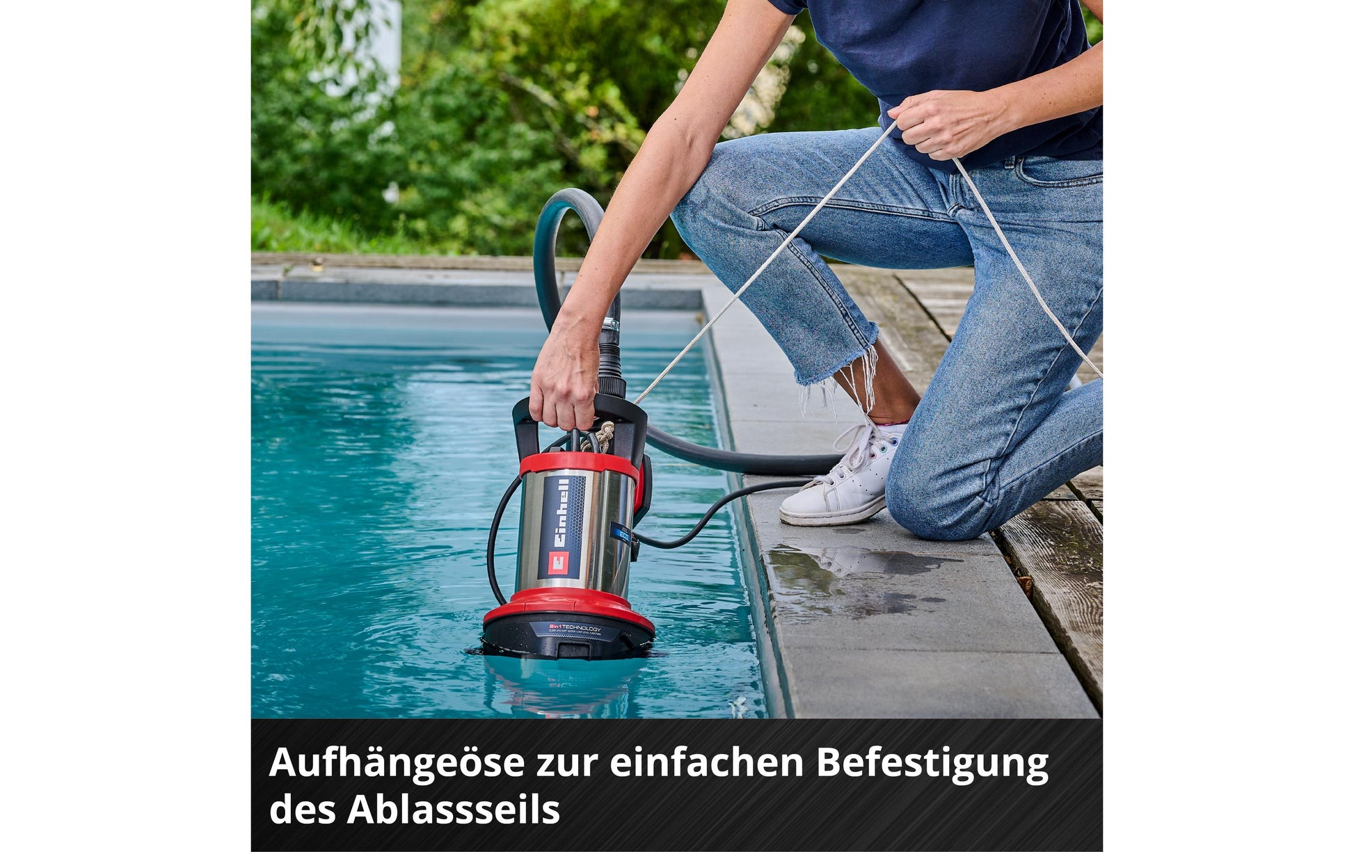 Einhell Schmutzwasserpumpe, 750 W, 9 m Förderhöhe, 18500 l/h, Schmutzgrösse 35 mm