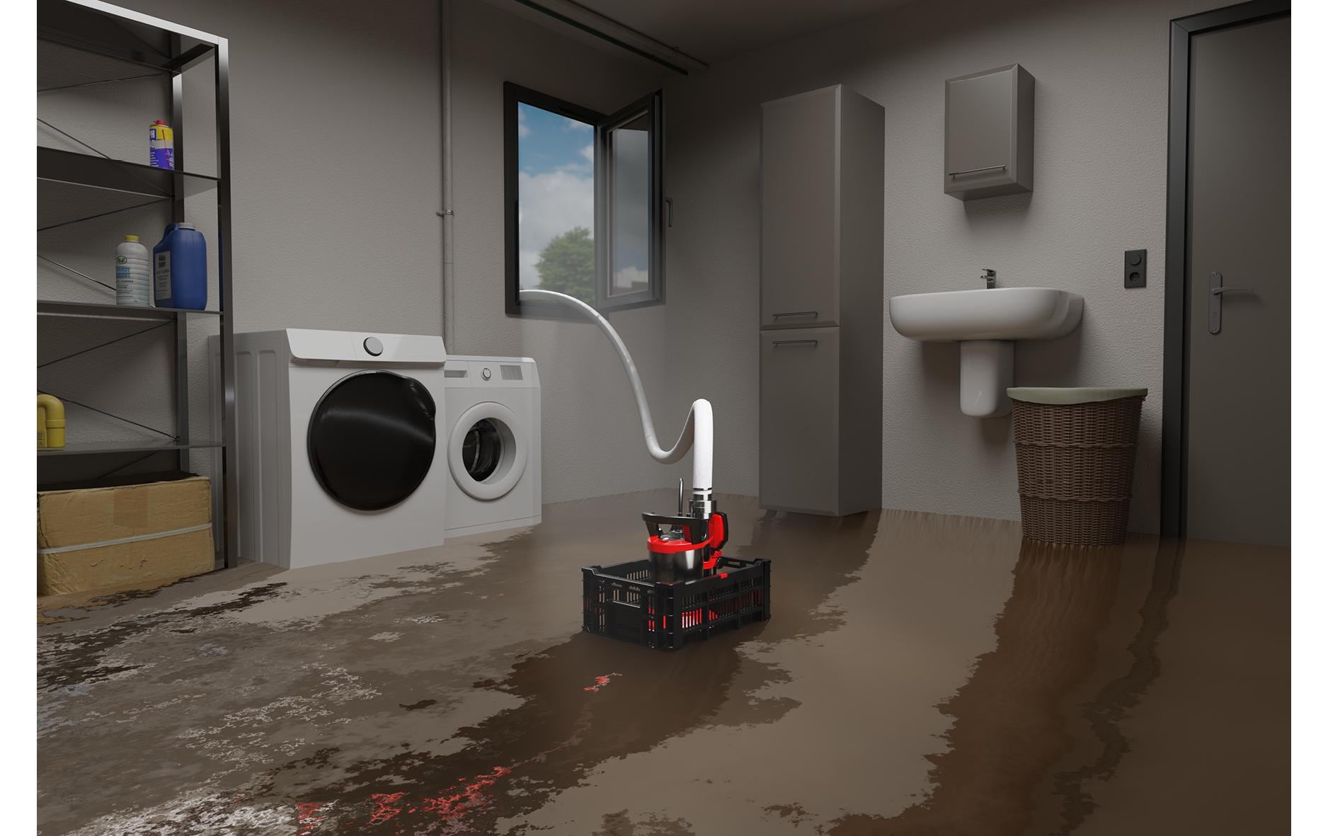 Einhell Schmutzwasserpumpe, 750 W, 9 m Förderhöhe, 18500 l/h, Schmutzgrösse 35 mm