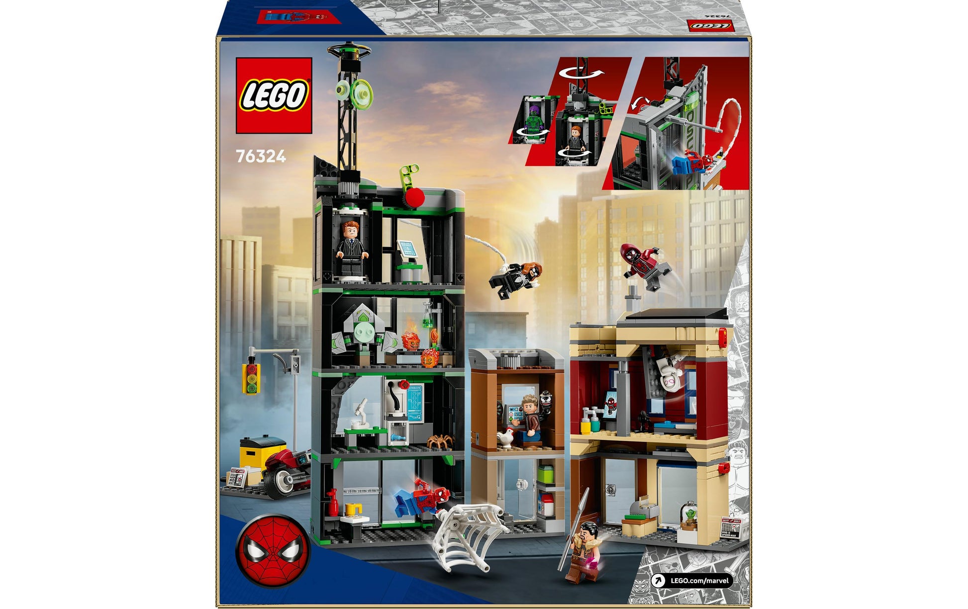 LEGO Marvel Super Heroes 76324 Bauset – Spider-Man vs. Oscorp – 808-teilig – ab 10 J.