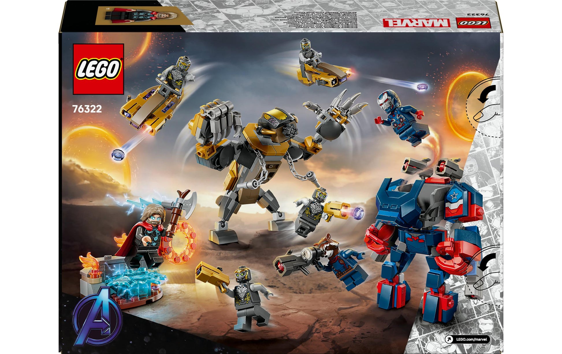 LEGO Marvel 76322 Endgame Thor vs. Chitauri – 373-teilig – ab 8 Jahren