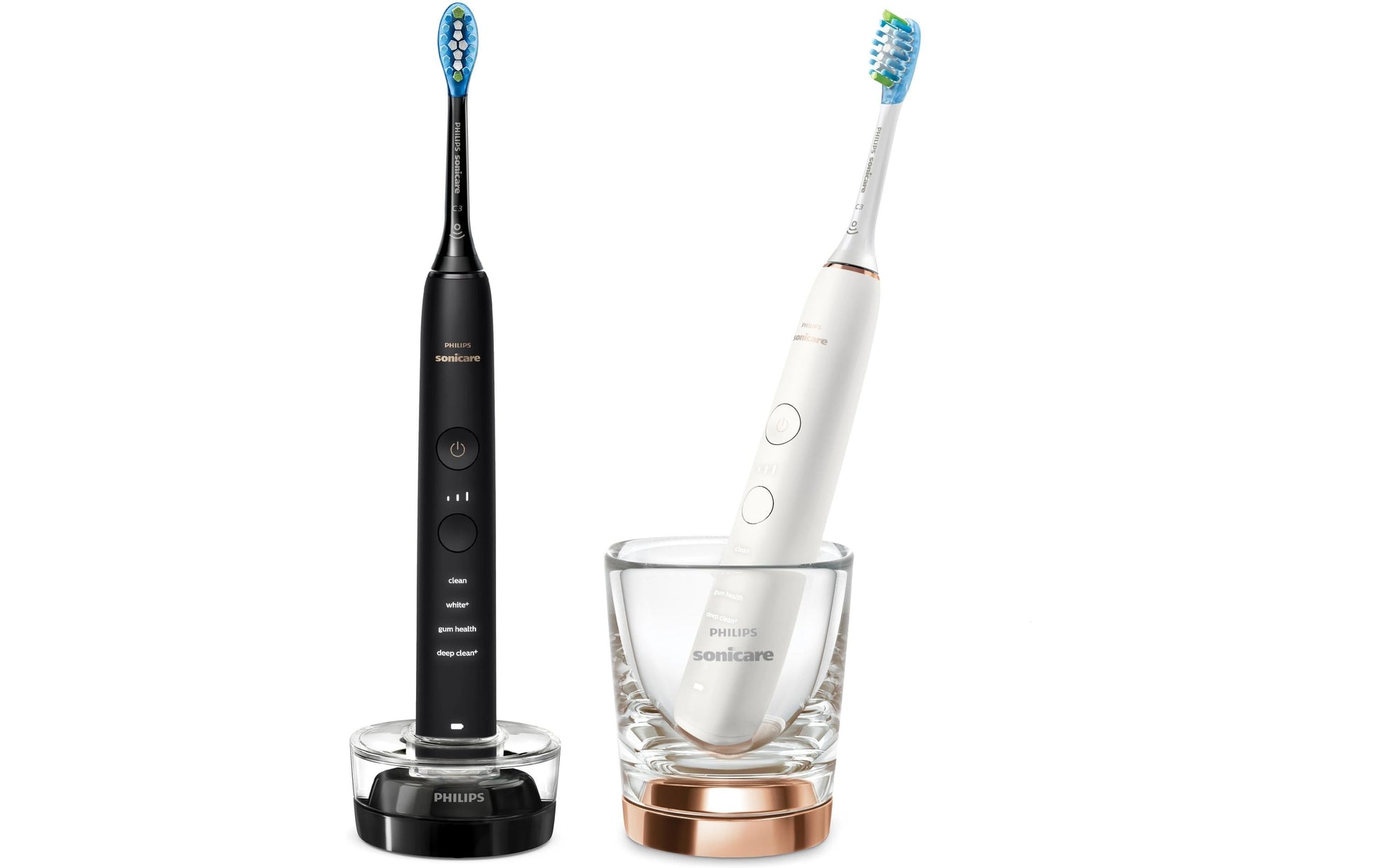 Philips Schallzahnbürste Sonicare DiamondClean 9000 (HX9914/57) – 5 Modi – 2 Griffe, 2 Bürstenköpfe