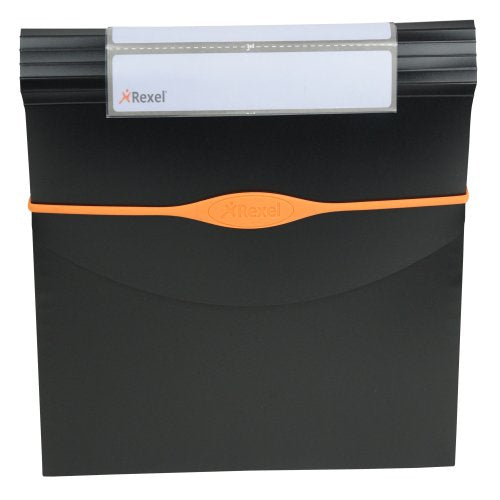 Rexel Fächermappe für A4, Kunststoff, schwarz