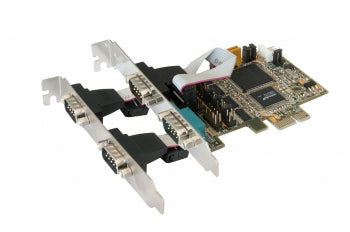 EXSYS EX-44064 PCIe 4× RS-232 Karte – PCIe x1, 4× 9-pol. D-Sub, Treiber, für PC/Server