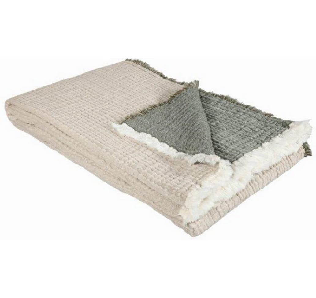 Eskimo Wohndecke – 130 × 200 cm, Bio-Baumwolle, Beige